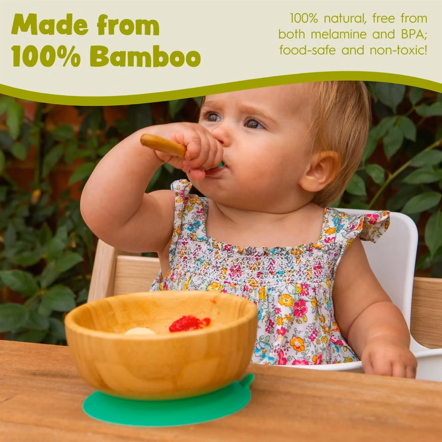 Tiny Dining Bamboo Baby Suction Bowl and Spoon Set in Beige – 3