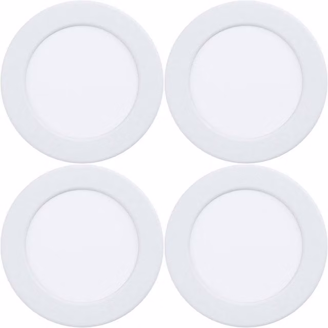 Loops 4 Pack White Modern LED Semi Flush Ceiling Spotlight Set