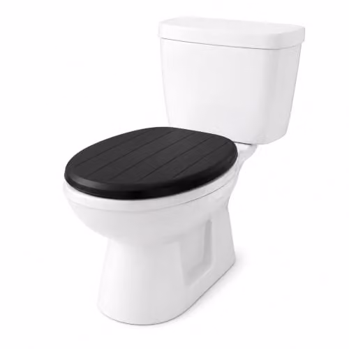 SPOT ON DEALZ Black Oval MDF Wood Toilet Seat Replacement