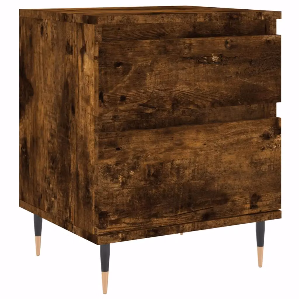 Berkfield Home Modern Bedside Cabinet in Smoked Oak Brown, W/D/H: 40 x 35 x 50 cm – 2