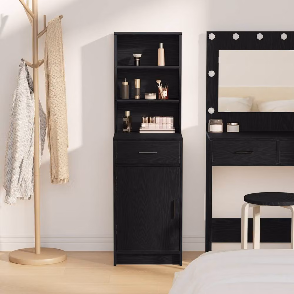 Berkfield Home Minimalist Highboard in Black Oak, W/D/H: 40 x 41 x 135 cm – 2