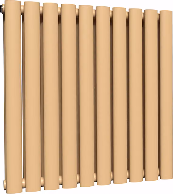 Lux Heat Oval Horizontal Double Radiator in Caramel Fudge, W: 60.0 cm, H: 54.0 cm