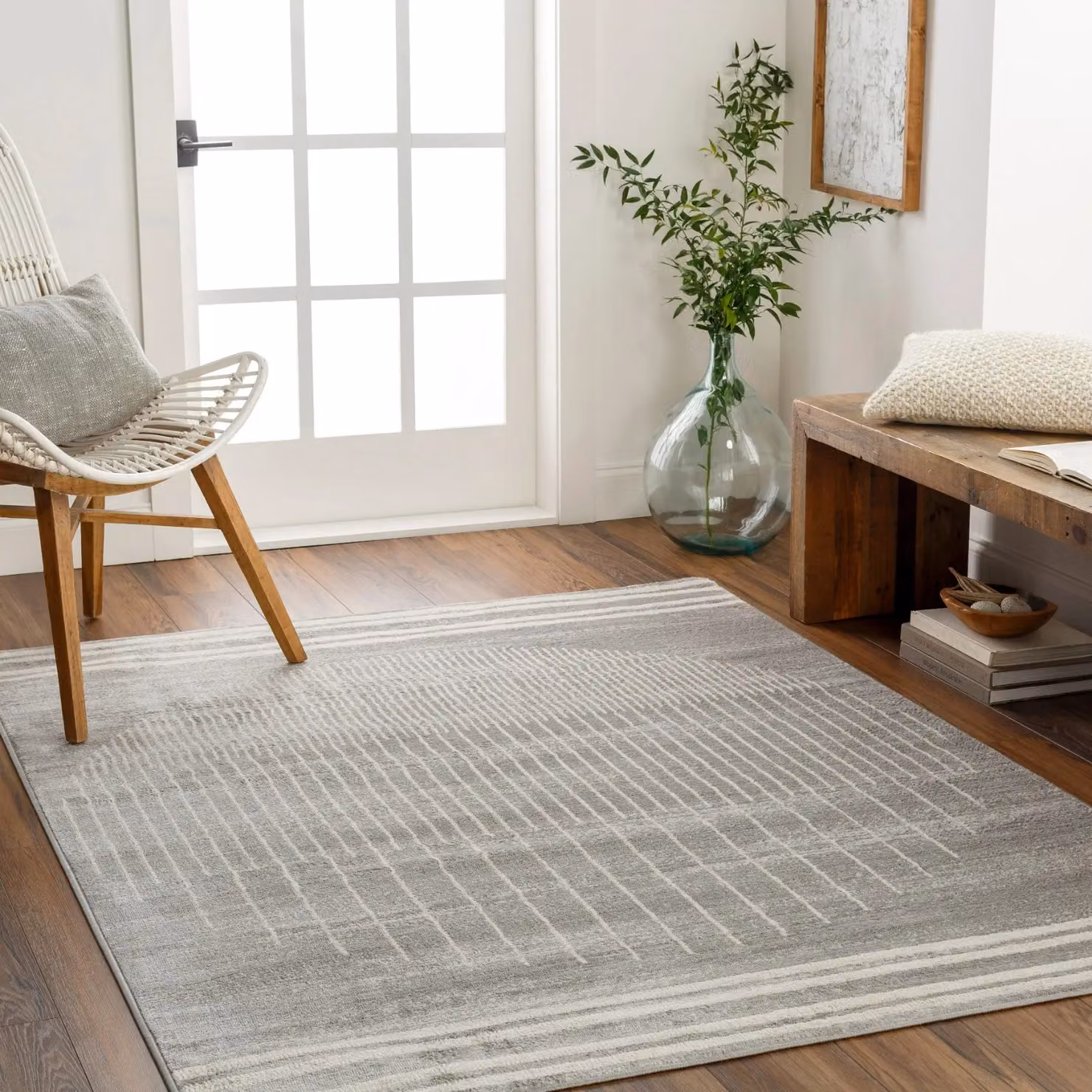 Livabliss Floransa Geometric Modern Rug in Mid Grey, Brown and Ivory, W: 160 cm, D: 215 cm – 3