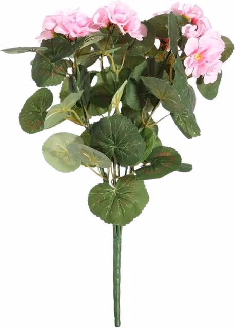 Kingsbury Gifts Pink Artificial Geranium Bush with 7 Stems, Height: 40 cm