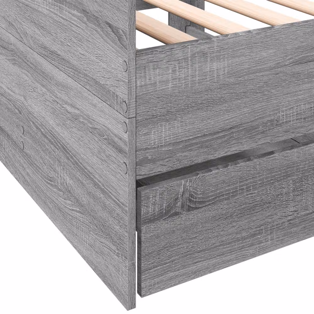 Berkfield Home Daybed with Drawers in Grey Sonoma, W/D/H: 90 x 200 cm – 4