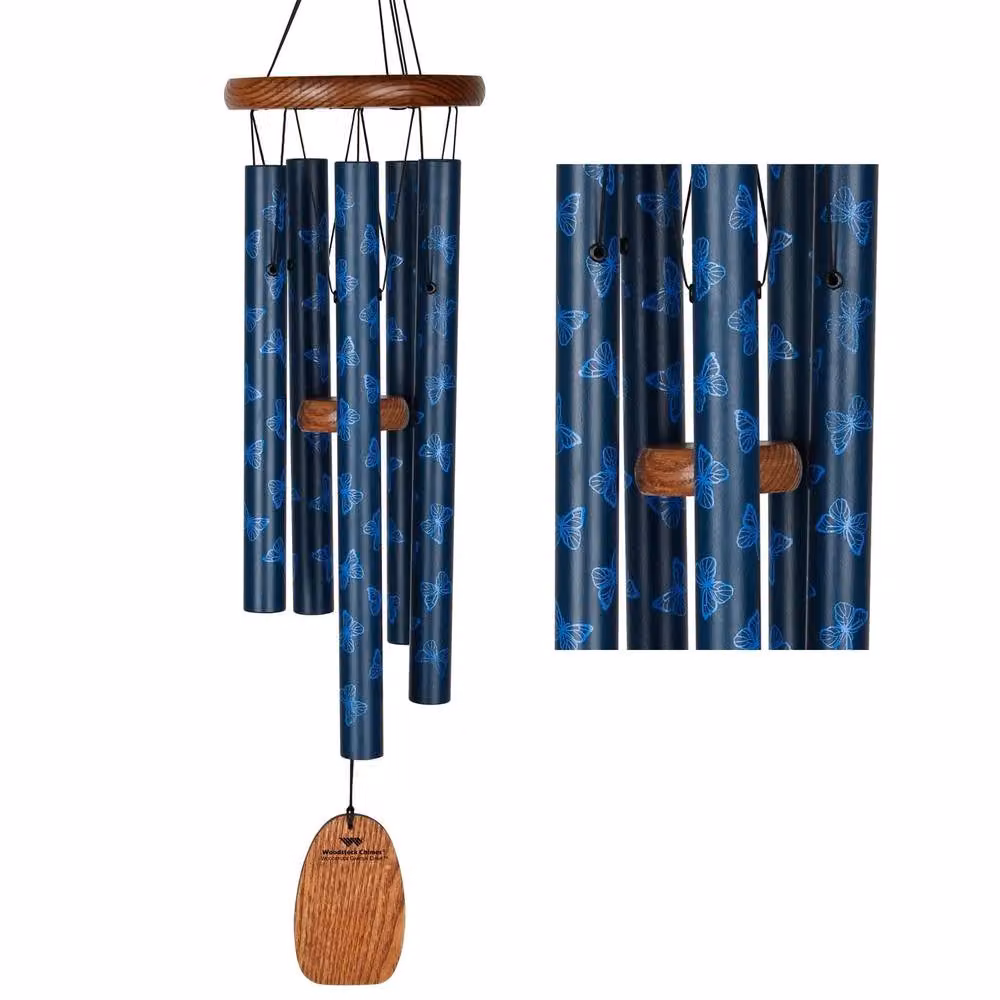 Woodstock Chimes Butterfly Hanging Garden Wind Chime in Blue – 3