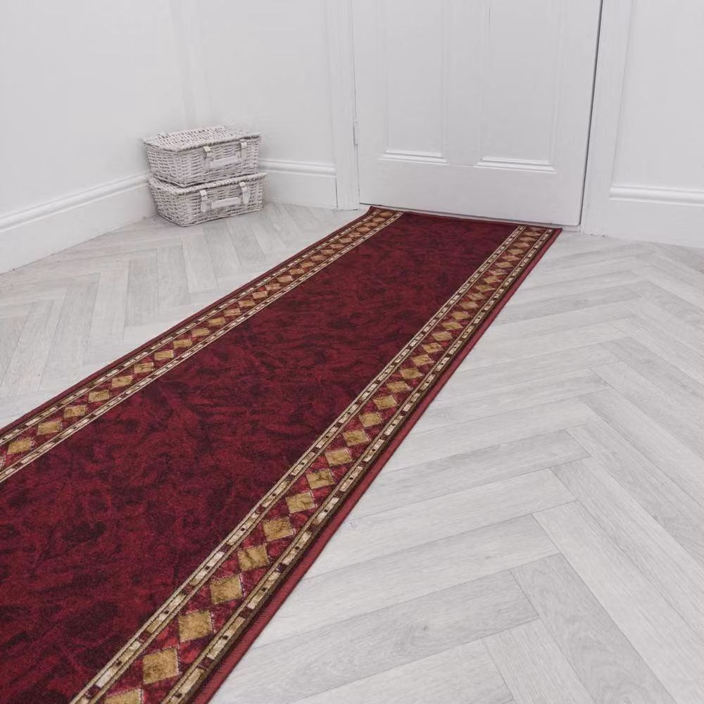 runrug Cheops Red Hallway Runner Rug, Non-Slip and Hardwearing, W: 66 cm, L: 240 cm – 3