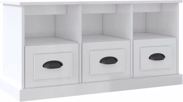Berkfield Home Modern High Gloss White TV Cabinet W/D/H: 100 x 35 x 50 cm