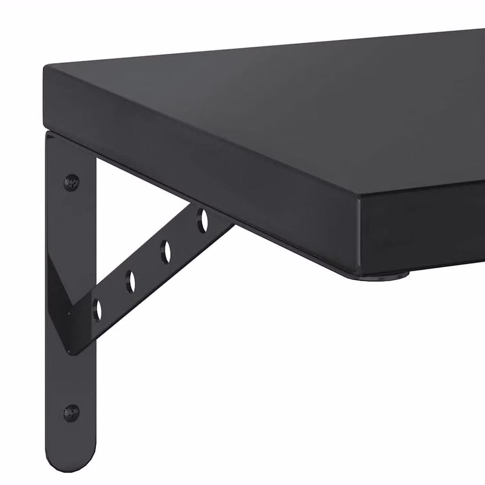 Berkfield Home Set of 2 Black Matt Stainless Steel Wall Shelves, W: 50 cm, D: 30 cm – 5