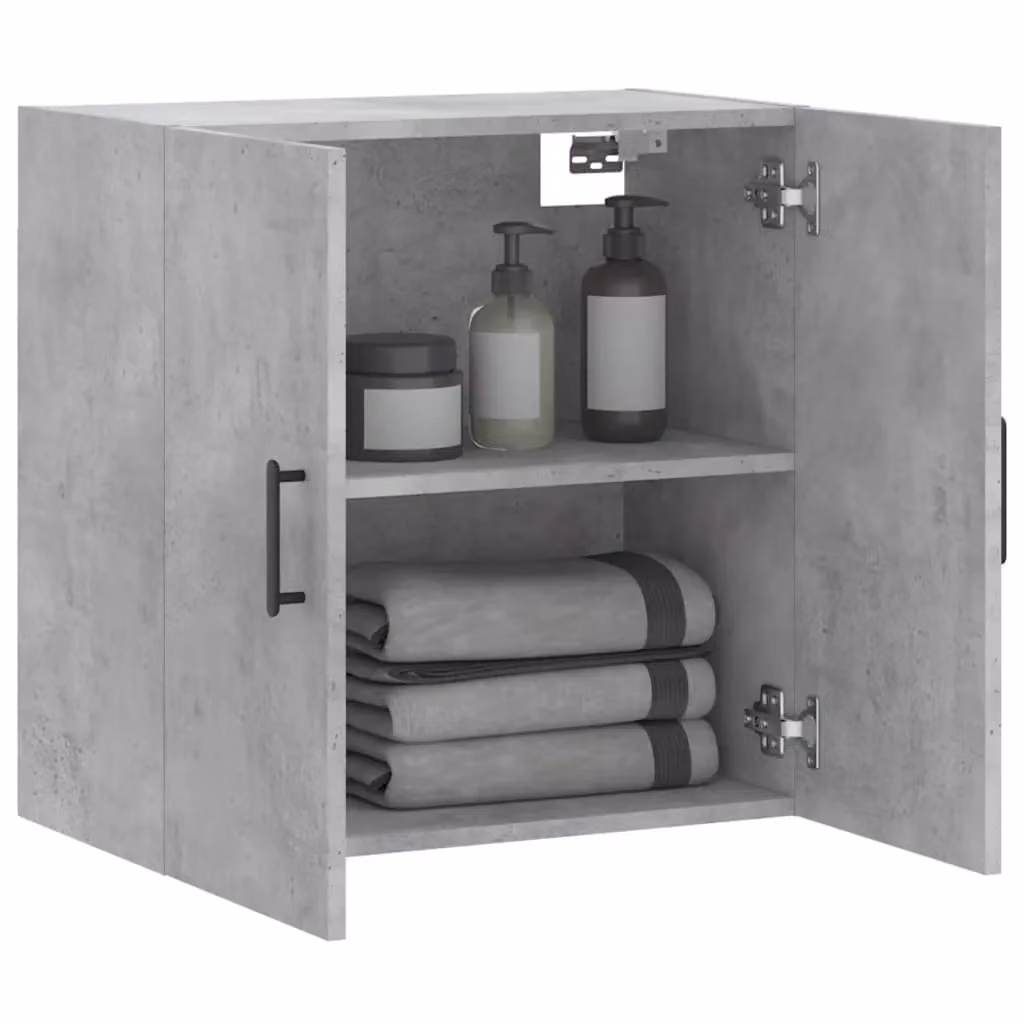 Berkfield Home Wall Mounted Modern Cabinet in Grey Matt MDF, W/D/H: 60 x 31 x 60 cm – 2
