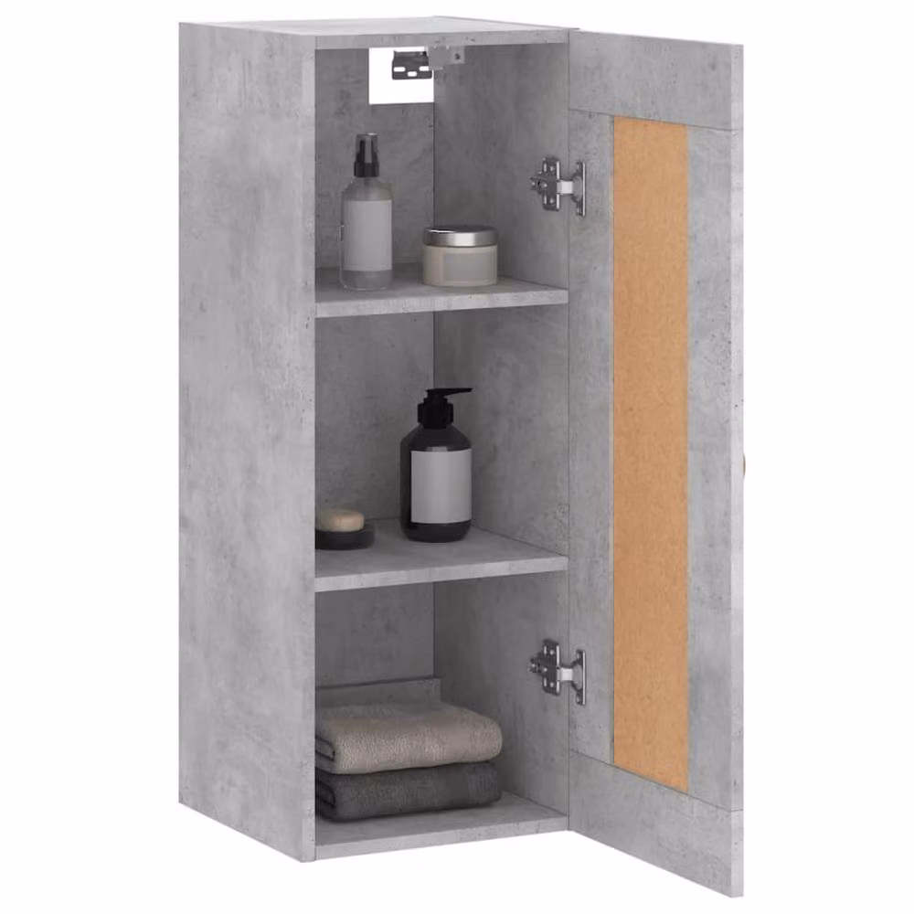 Berkfield Home Wall Mounted Cabinet in Concrete Grey, W/D/H: 34.5 x 34.0 x 90.0 cm – 2