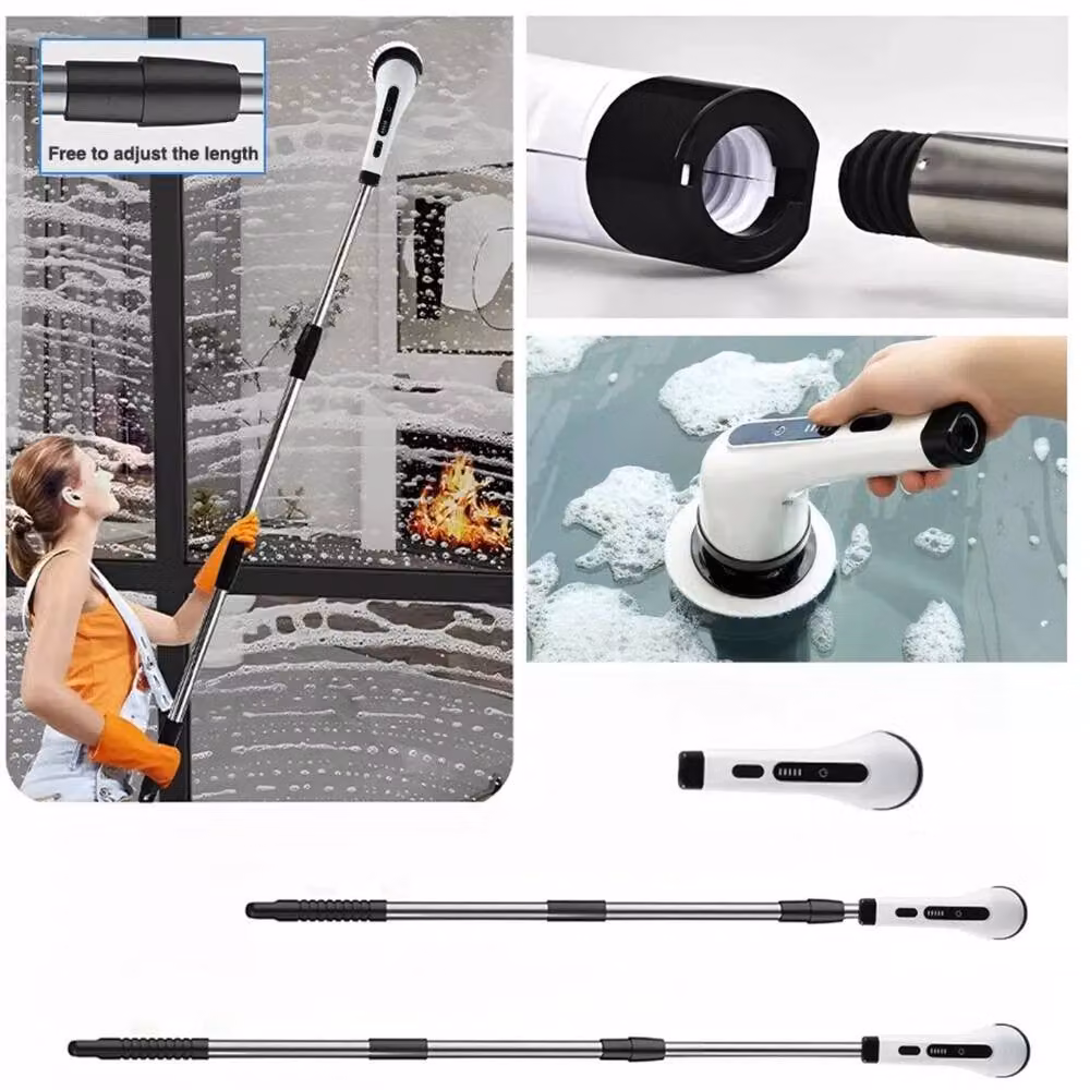 NESTLUNE 9 in 1 Electric Spin Scrubber Handheld Cleaning Brush, White, H x W x D: 100 x 15 x 15 cm – 5