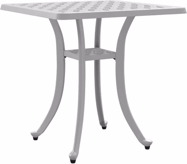 Berkfield Home White Square Garden Table in Powder Coated Aluminium, W/D/H: 53 x 53 x 53 cm – 1