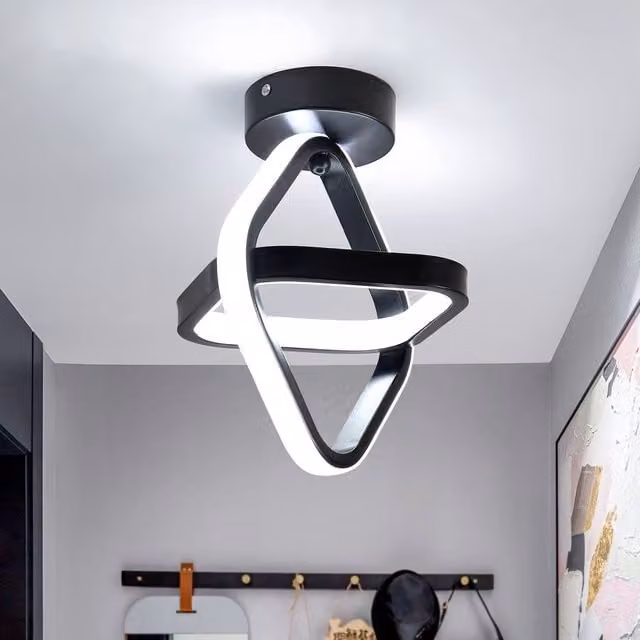 Pheashine Modern LED Ceiling Light, 22W Square Design, Black – 1