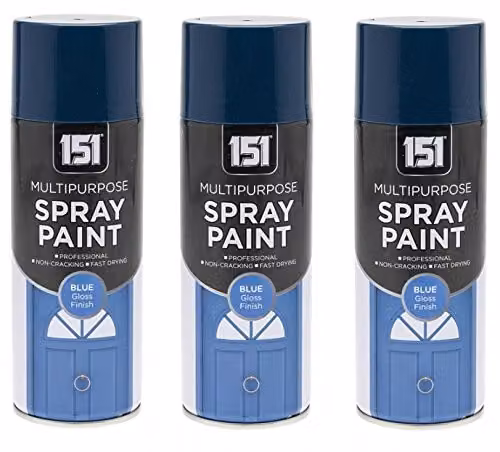Pack of 3 Blue Spray Paint Cans