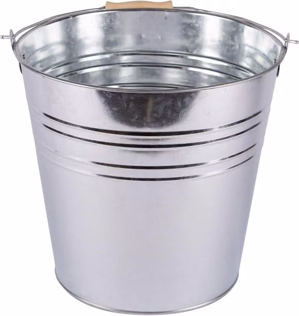 MantraRaj Galvanised Steel Bucket with Handle, Silver, 12 l