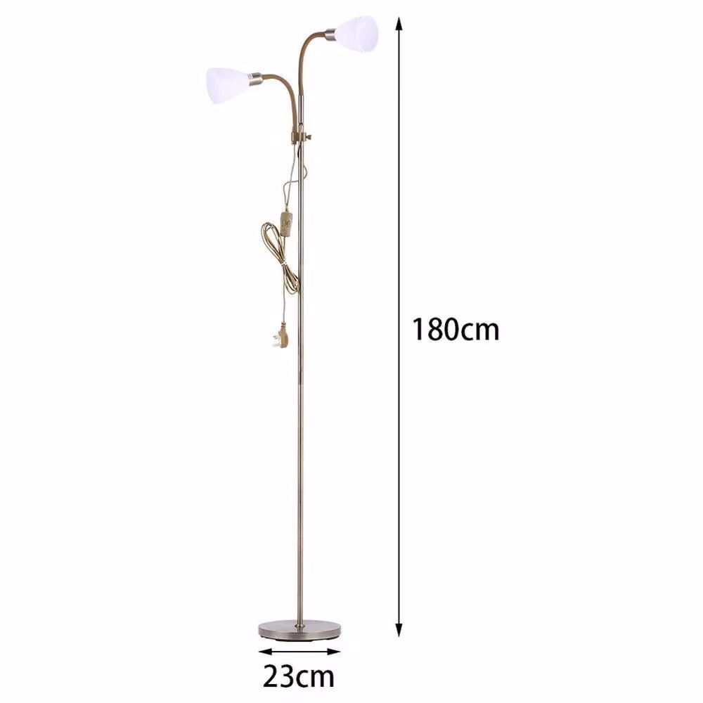 KORVIXA Modern LED 2-Way Up and Down Floor Lamp in Gold/Brass – 2