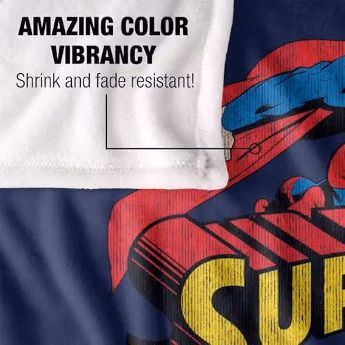 Warner Bros. Superman Distressed Flying Super Soft Fleece Throw Blanket, Multicolour – 3