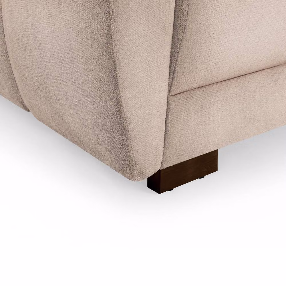 Furnishings For Less UK Zura 2 Seater Sofa in Mocha Brown Plush Velvet Fabric with Light Brown Pillow Back – 2