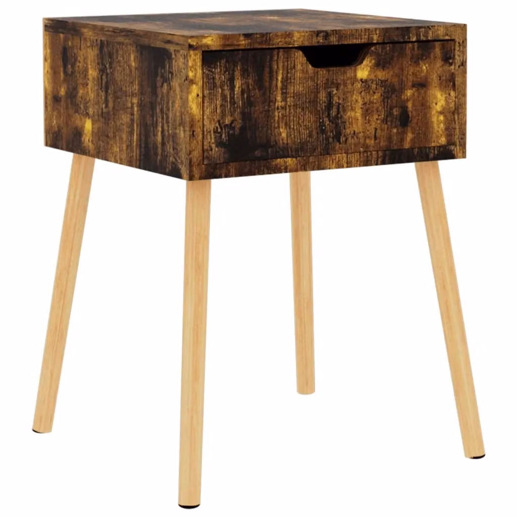 Berkfield Home Bedside Cabinet in Smoked Oak Brown, W/D/H: 40 x 40 x 56 cm – 2