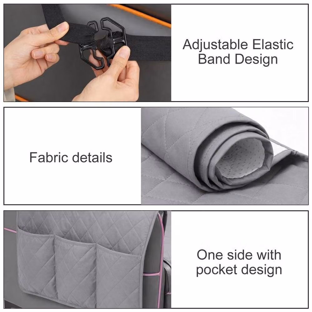 VOGREX Grey Extra Large Waterproof Quilted Non-Slip Recliner Cover – 3