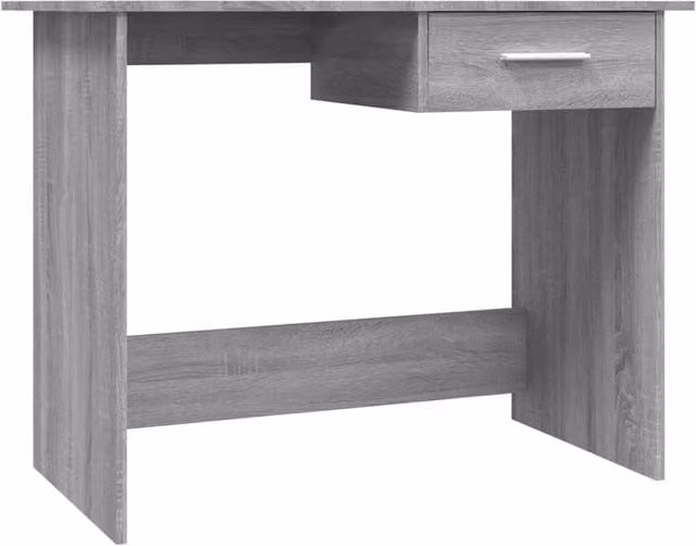 Berkfield Home Computer Desk in Grey Sonoma, W/D/H: 100 x 50 x 76 cm