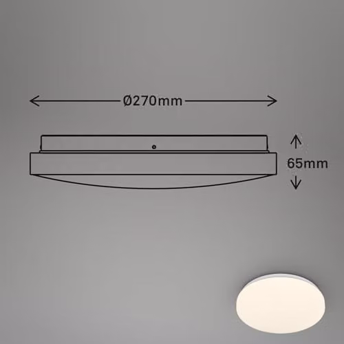 Briloner White LED Ceiling Light with Motion Sensor, IP54, Warm White, W/D/H: 27 x 27 x 6.5 cm – 6