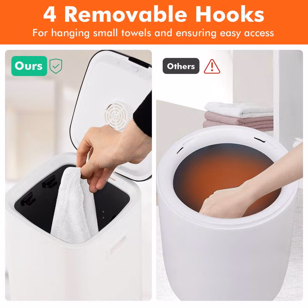 Costway 23L Towel Warmer Bucket Hot Towel Heater with Rapid Heating and Child Lock in White – 5