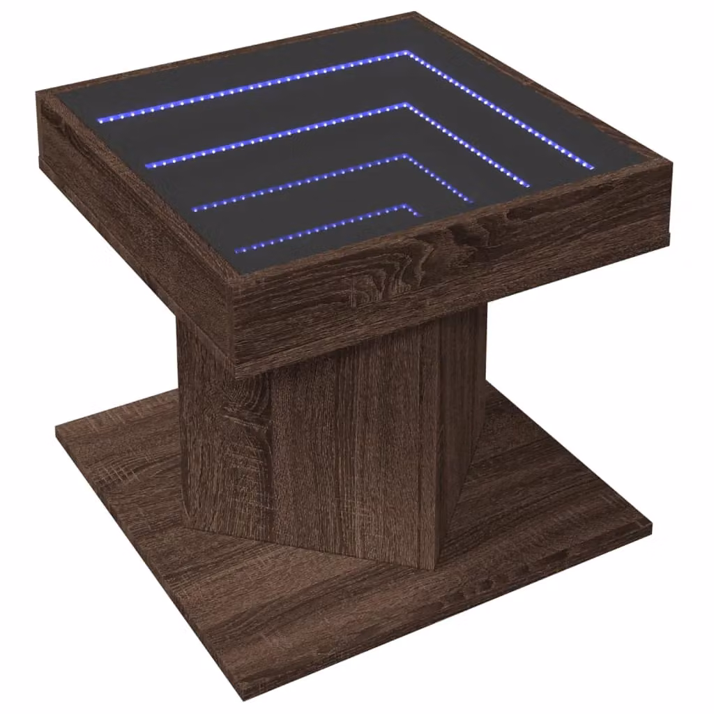 Berkfield Home Modern Square Coffee Table in Brown Oak, W/D/H: 50 x 50 x 45 cm – 3