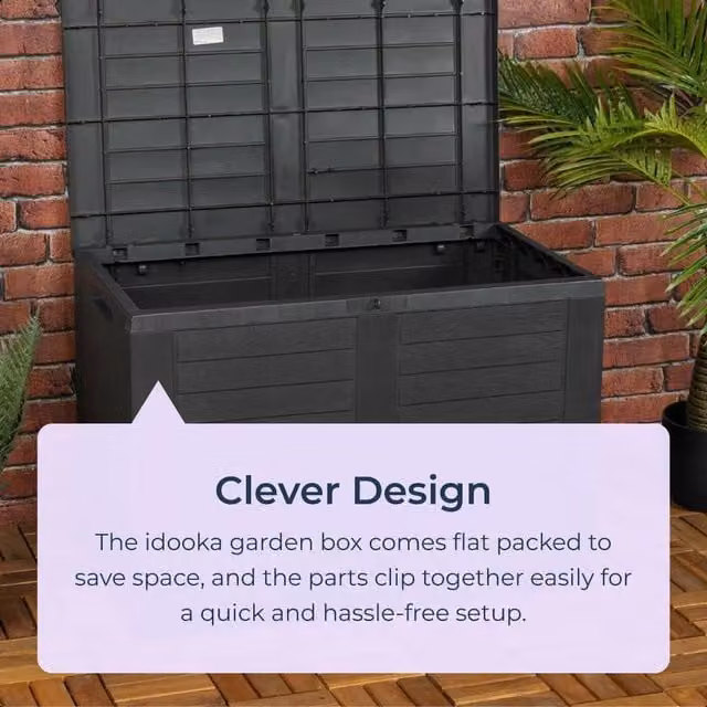Idooka 170L Compact Outdoor Plastic Parcel Box in Anthracite Grey