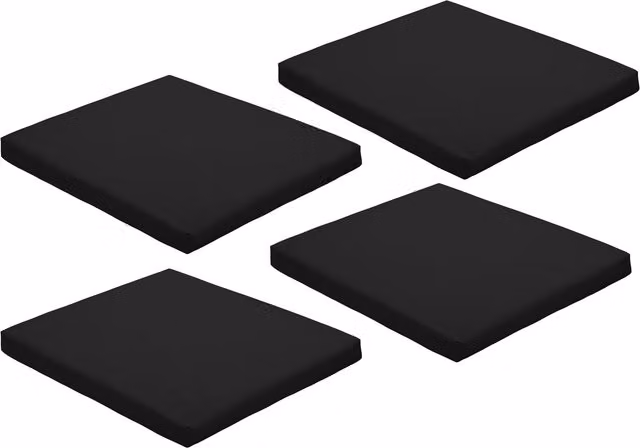 Gardenista Modern Square Outdoor Garden Chair Cushion Set of 4 in Black