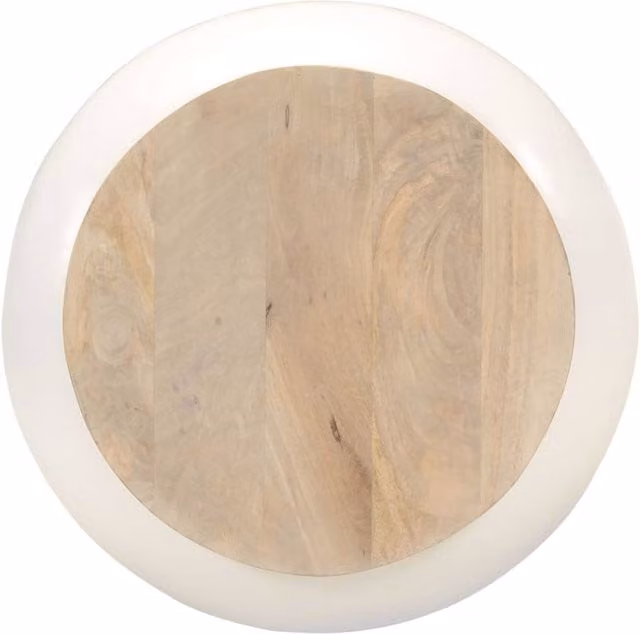 Berkfield Home Beautiful White Mango Wood Coffee Table W/D/H: 51 x 51 x 27 cm