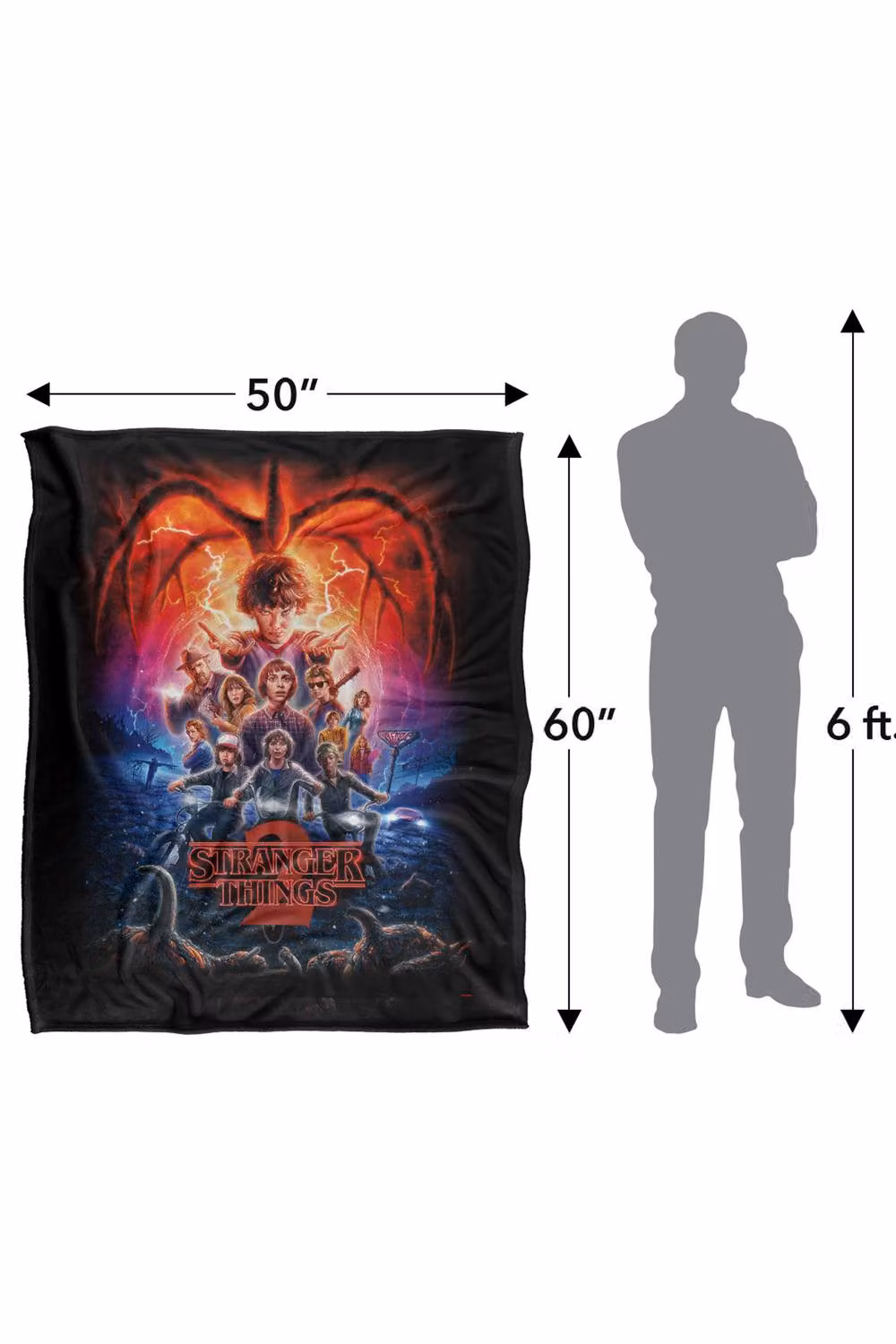 Stranger Things Season 2 Poster Super Soft Fleece Throw Blanket, Multicolour, W: 152 cm, D: 127 cm – 4