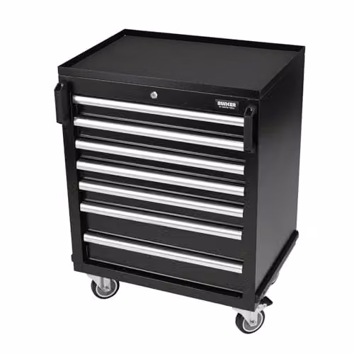 Draper Bunker 29779 Modular Mobile Cabinet in Black with 7 Lockable Drawers, W/D/H: 64.6 x 45.8 x 86.2 cm – 1