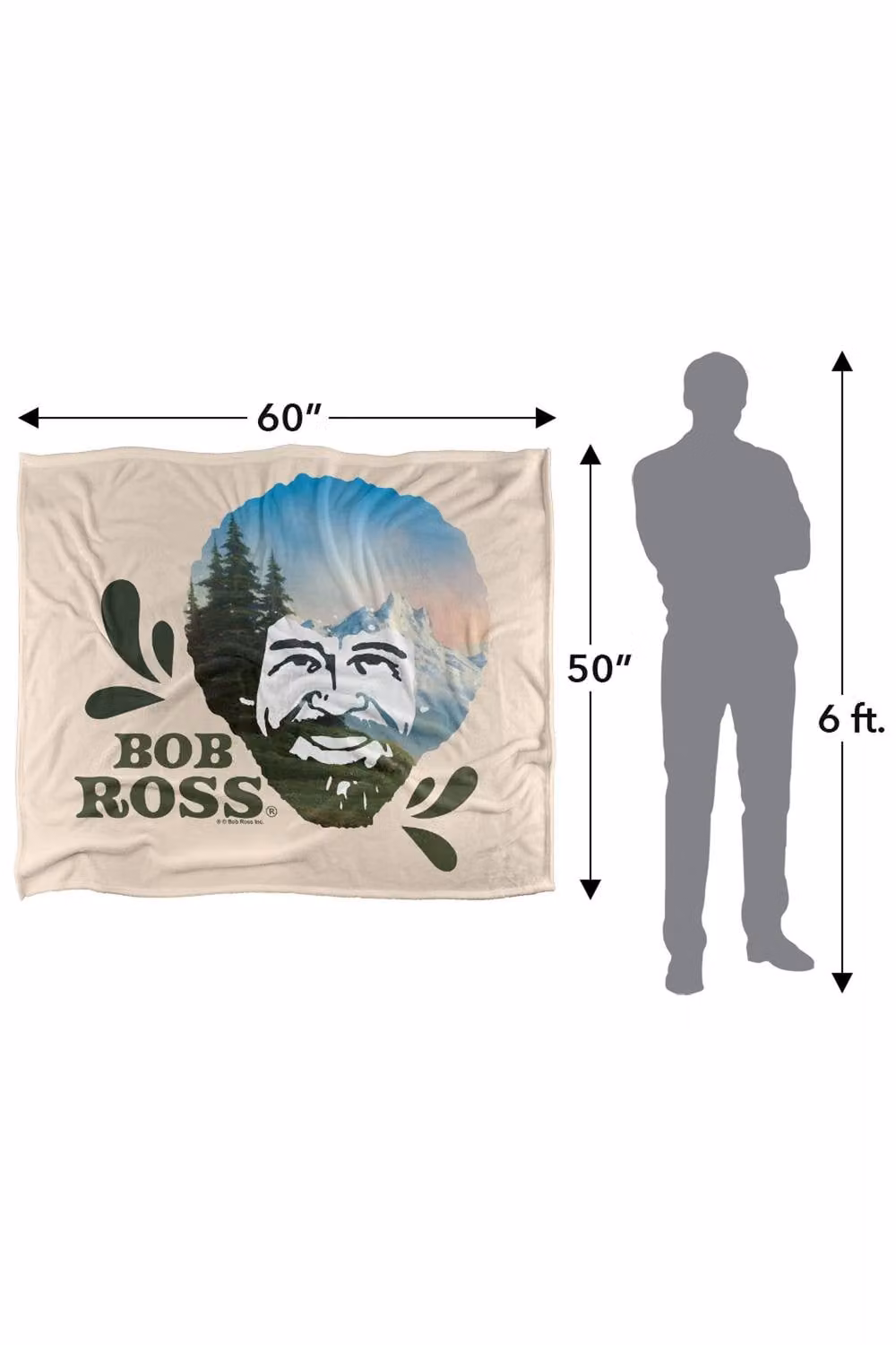 Bob Ross Mountain Head Silky Touch Super Soft Fluffy Polyester Throw Blanket in Multicolour, Extra Large – 2