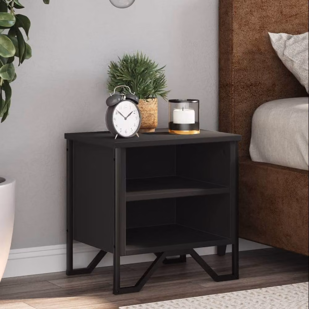 Berkfield Home Elegant Bedside Cabinet in Black, W/D/H: 40 x 30 x 40 cm – 2