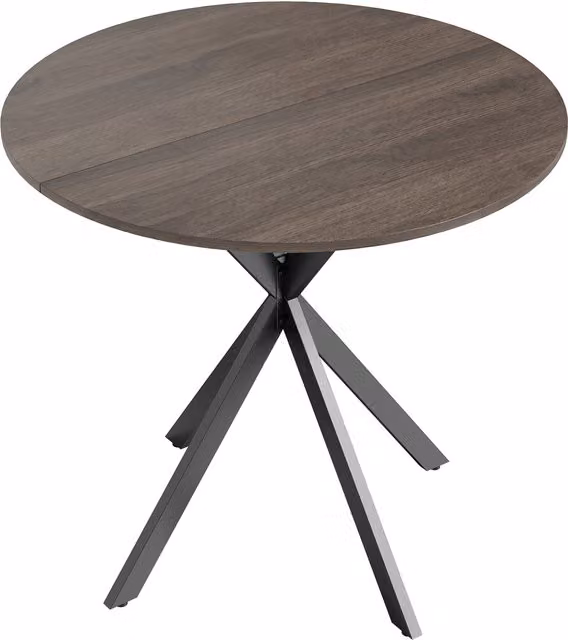HOMCOM Industrial Round Dining Table in Brown and Black – 1