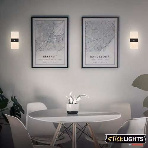 Briloner Sticklights Rechargeable LED Wall Light with Motion and Dusk Sensor, Black, W/D/H: 22 x 4 x 10 cm – 9