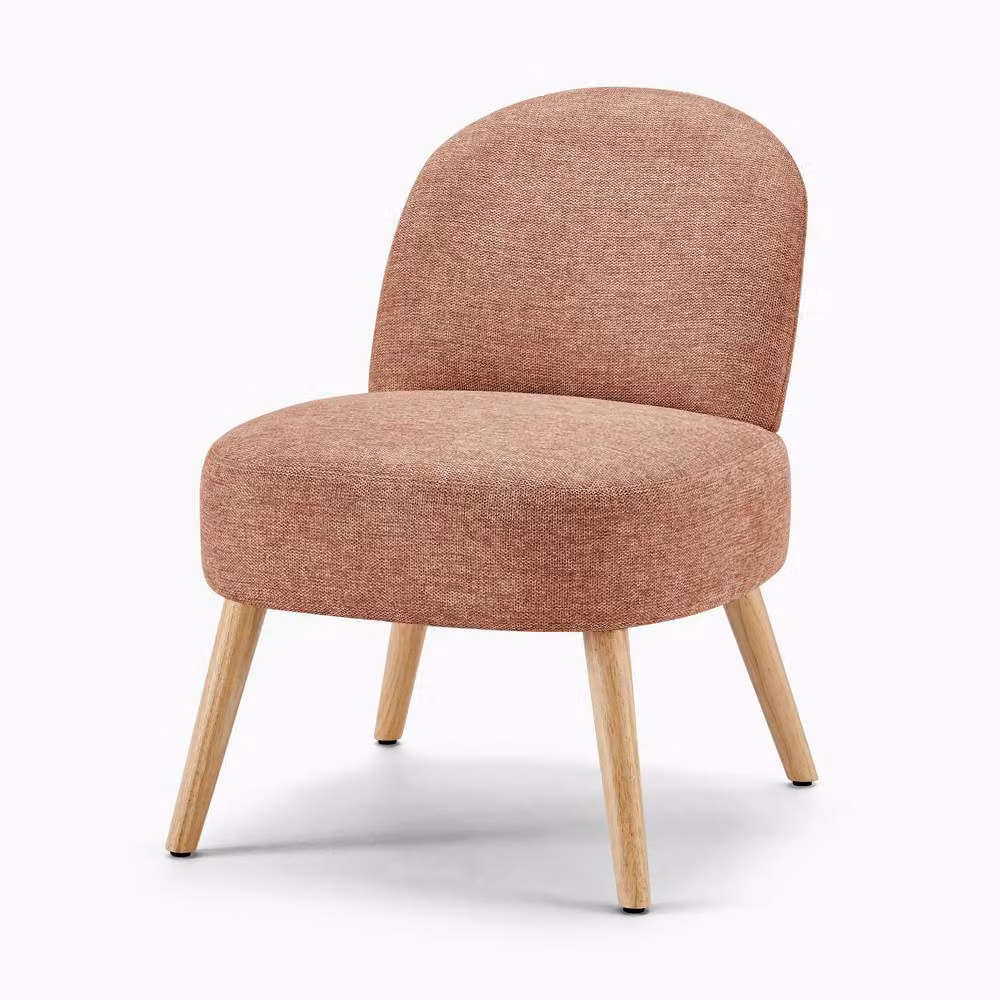 FurnitureboxUK Minnie Fabric Accent Chair in Terracotta with Solid Wood Frame – 2