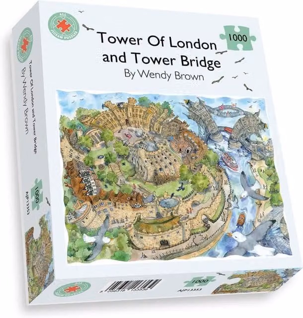 Wendy Brown The Tower of London and Tower Bridge 1000 Piece Jigsaw Puzzle, Multicolour