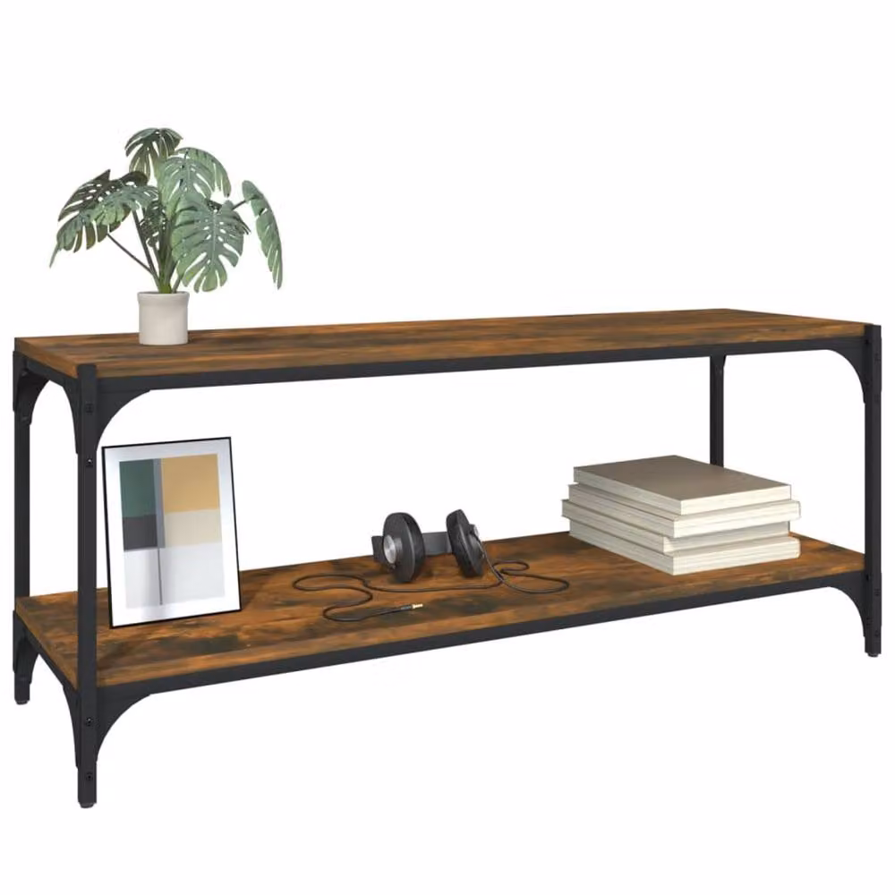 Berkfield Home Smoked Oak TV Cabinet in Brown, W/D/H: 100 x 33 x 41 cm – 4