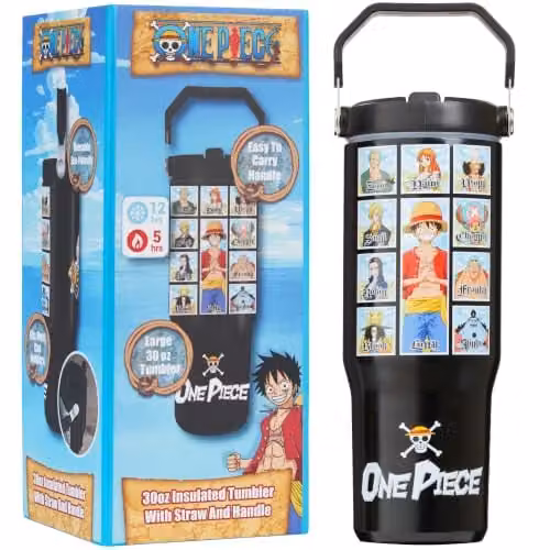 Get Trend One Piece Insulated Stainless Steel Tumbler with Straw and Handle, 850ml, Black