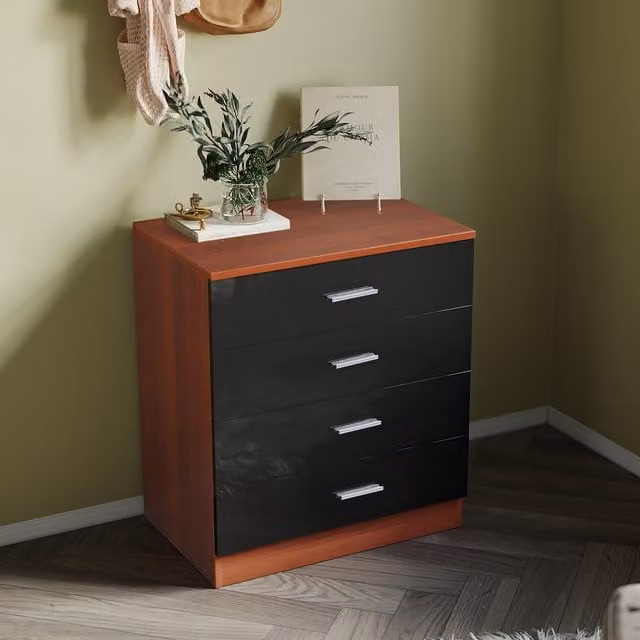 Comfy Living Modern 4 Drawer Chest in Walnut