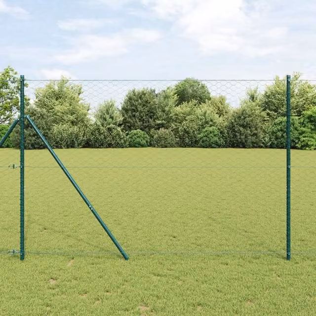 Berkfield Home Grey Hexagon Steel Fence, H 160 cm x 50 m