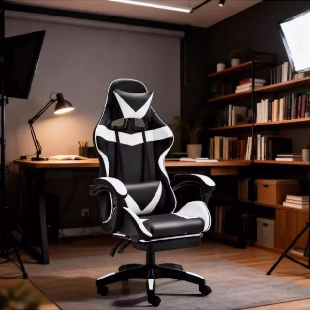FORGEVIO Gaming Massage Chair Footrest for Office and PC in Black and Multicolour