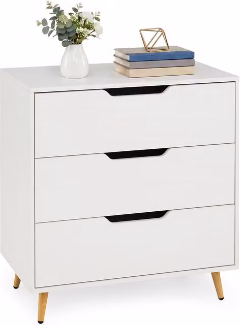 COSTWAY White Scandinavian Tall Chest of Drawers