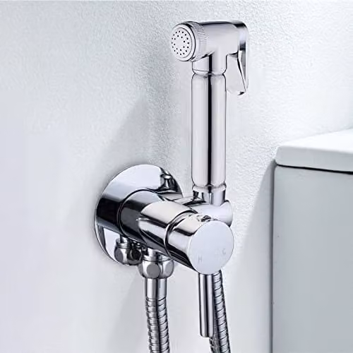 Nes Home Wall Mounted Toilet Bidet Mixer Spray Kit in Chrome