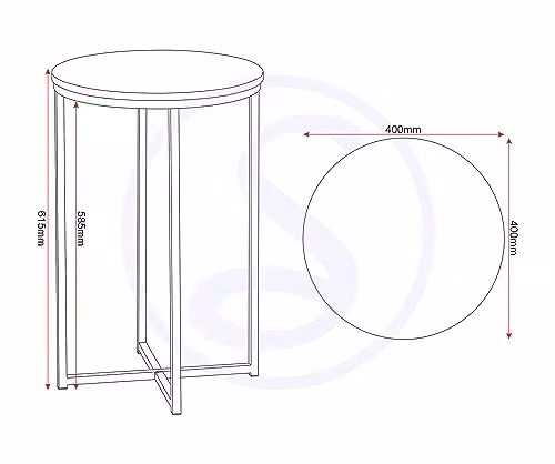 Seconique Dallas Round Marble Effect Side Table in Black, White and Gold, W/D/H: 40 x 40 x 61.5 cm – 2