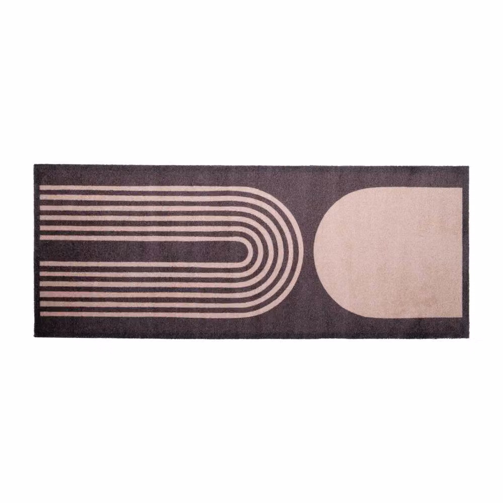 Artsy Mats Brown Abstract Washable Non-Slip Indoor Doormat, W: 60 cm, L: 150 cm – 2