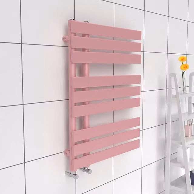 Lux Heat Open Flat Towel Radiator in Pink, W/H: 60 x 80 cm